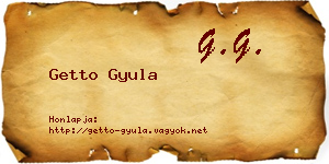 Getto Gyula névjegykártya