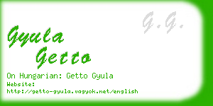 gyula getto business card